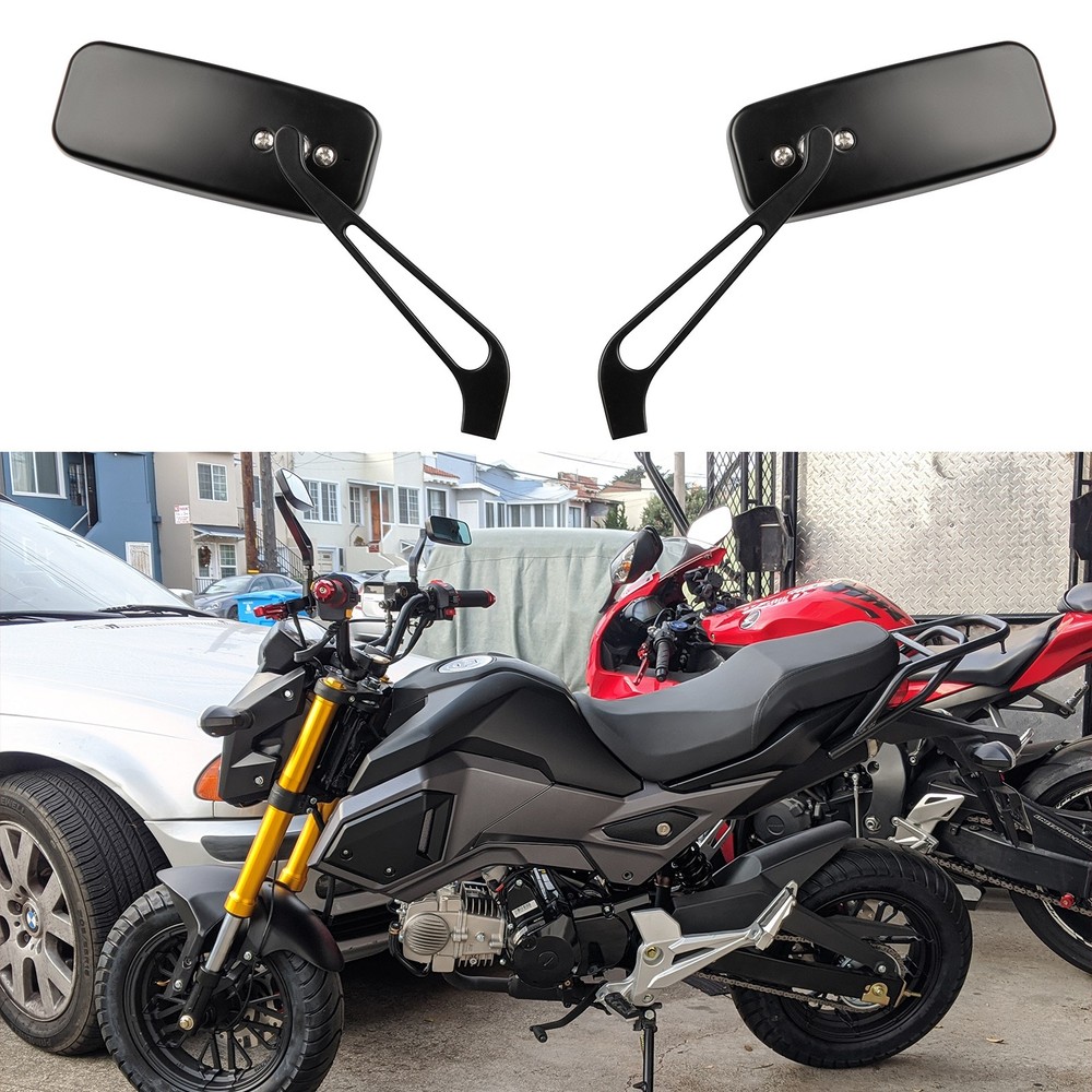 Black US Rectangular Motorcycle Rear View Side Mirrors For Honda Shadow Bobber
