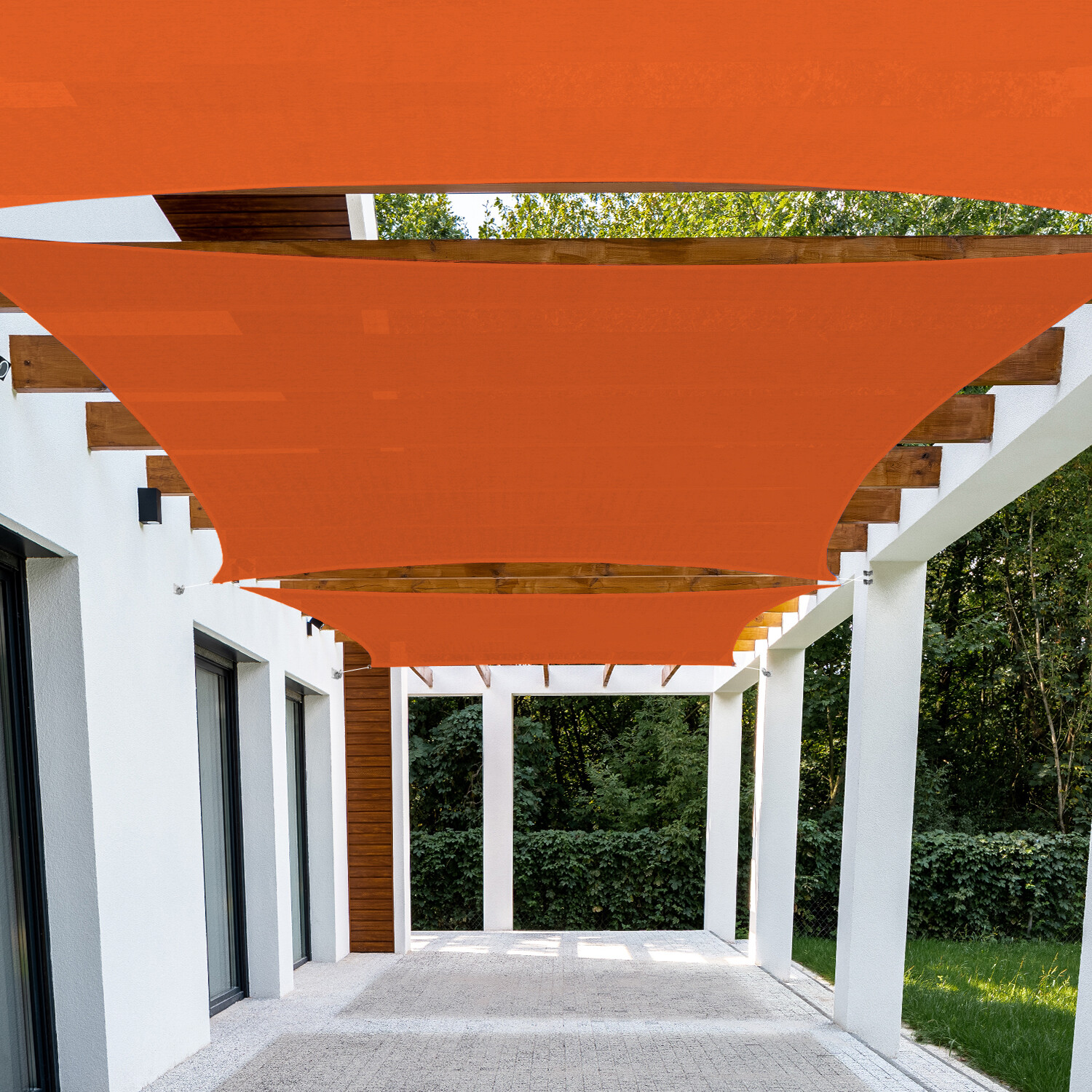 16'x16' Square Sun Shade Sail Fabric Garden Outdoor Canopy Patio Pool Awning