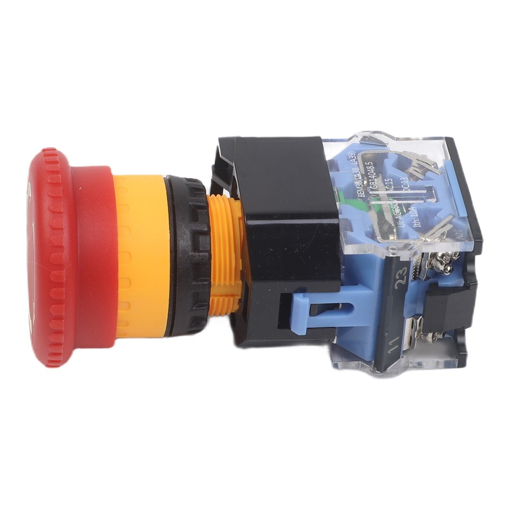 Mushroom Head Stop Button Switch 22mm NO Red Compatible with 660V Voltage