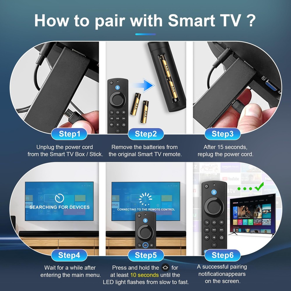 Replacement Firestick Remote with Fire Smart TVs Lite,HD,TVs Stick Black