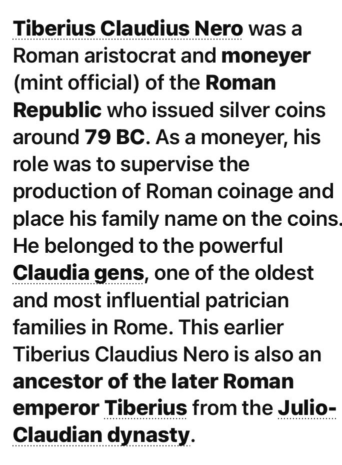 Tiberius Claudius Nero Roman Republic Silver Denarius 79BC NGC Genuine Serratus