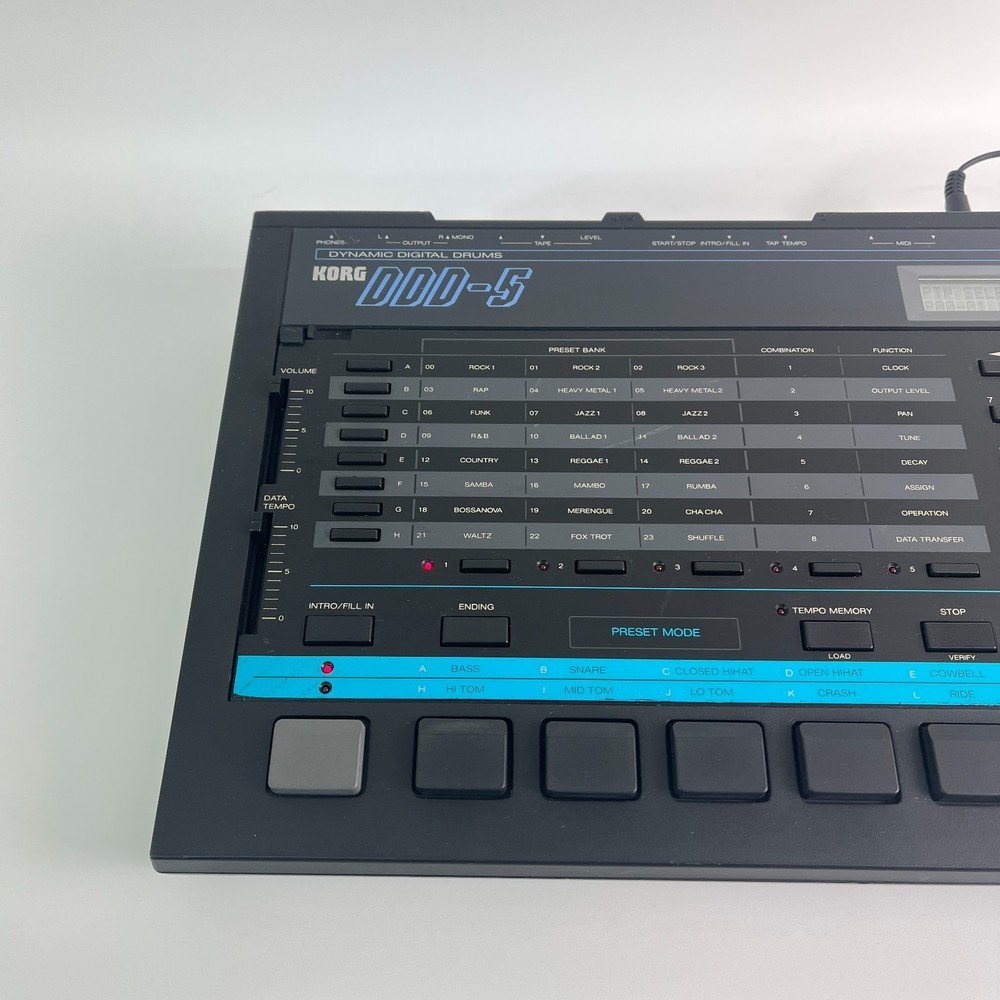 KORG DDD-5 Drum Machine Rhythm Machine Dynamic Digital Drums - Tested & Working