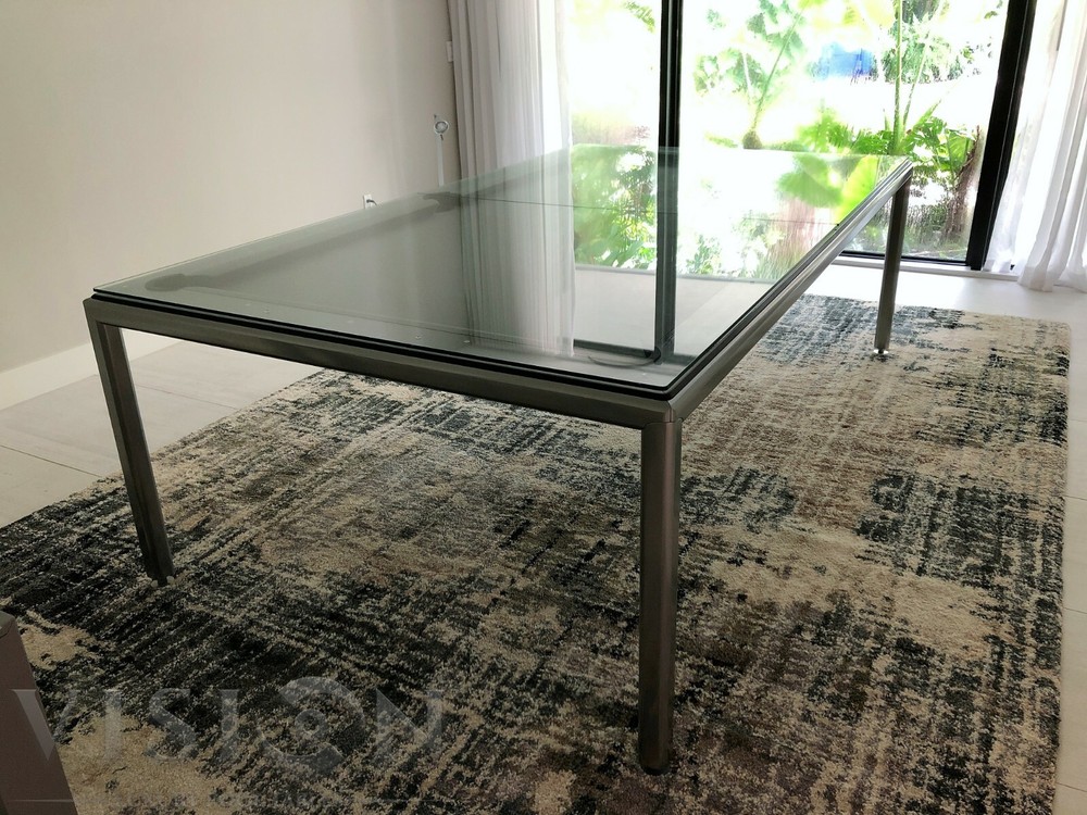 Silver 7' Modern Convertible Pool Billiard Table 'Ultra'; dining/desk/game table