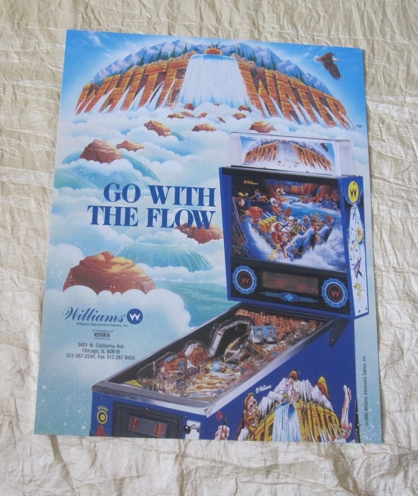 1993 WILLIAMS WHITE WATER PINBALL FLYER