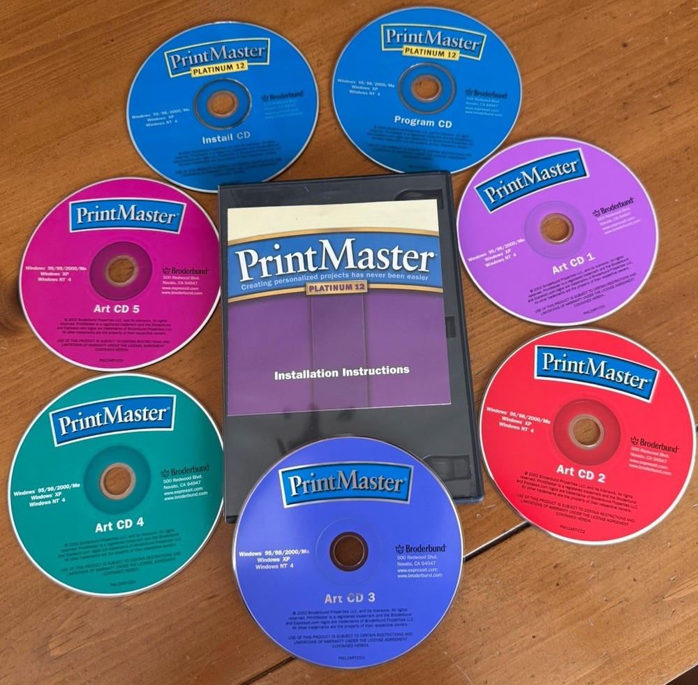 PrintMaster Platinum 12 DVD -  Set 5 Art CD's