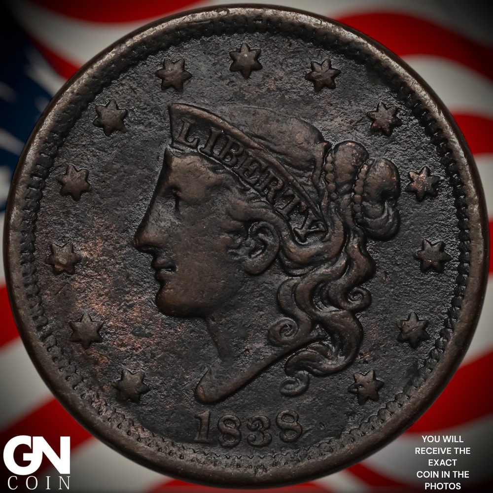 1838 Coronet Head Large Cent A0915