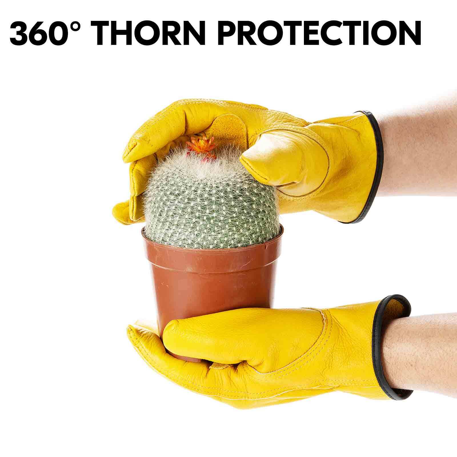 Vgo 1/2/3Pairs Unlined Cow Grain Leather Work Gloves,Driver Gloves(CA9590)