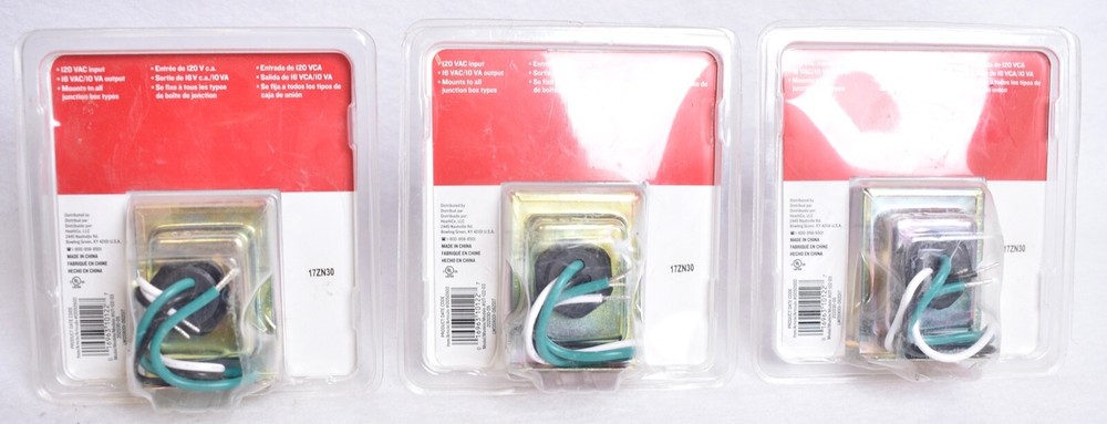 3 Count Utilitech Wired Transformers 16 VAC/ 10 VA Output 0050500