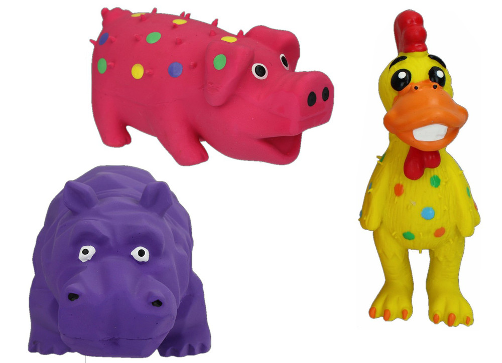 HDP Multipet Latex Squeaking MINI Dog Toy Bundle