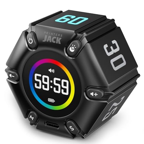 Jack Pomodoro Timer - Productivity Cube, Visual Focus Timer, Mute & Real Black