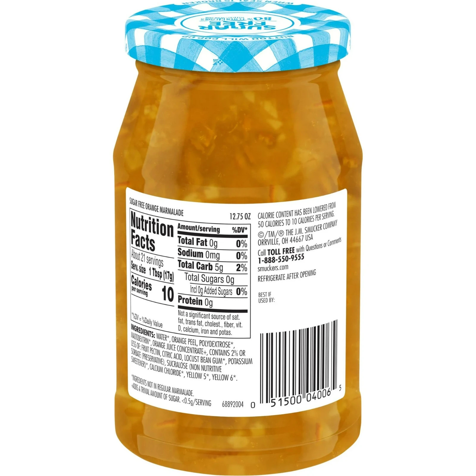 (2 pack) Smucker's Sugar Free Orange Marmalade, 12.75 oz