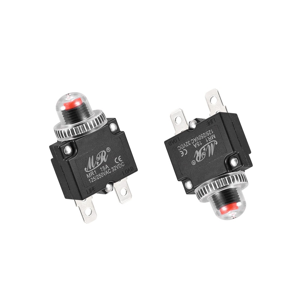 5PCS 15A AC125/250V Overload Protector Push Button Thermal Circuit Breaker