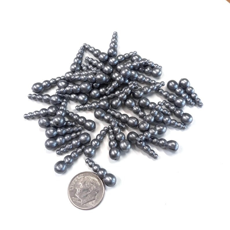 Stack Beads Fishing Walleye Lure Jig Components Crafts Grey color (50pc)