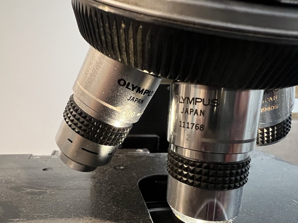 OLYMPUS BH-2 TRINOCULAR MICROSCOPE W/ SPLAN 2X/4X/10X OBJECTIVE SET