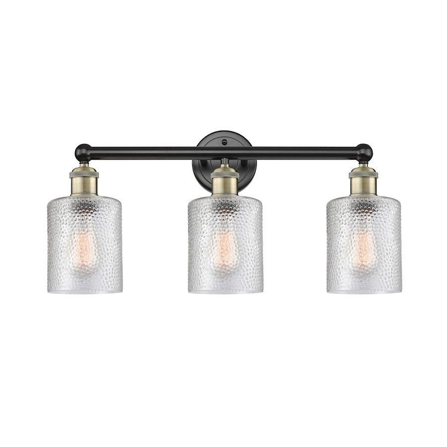 Innovations Edison Cobbleskill 3Lt 23" Bath, BKB/Clear - 616-3W-BAB-G112