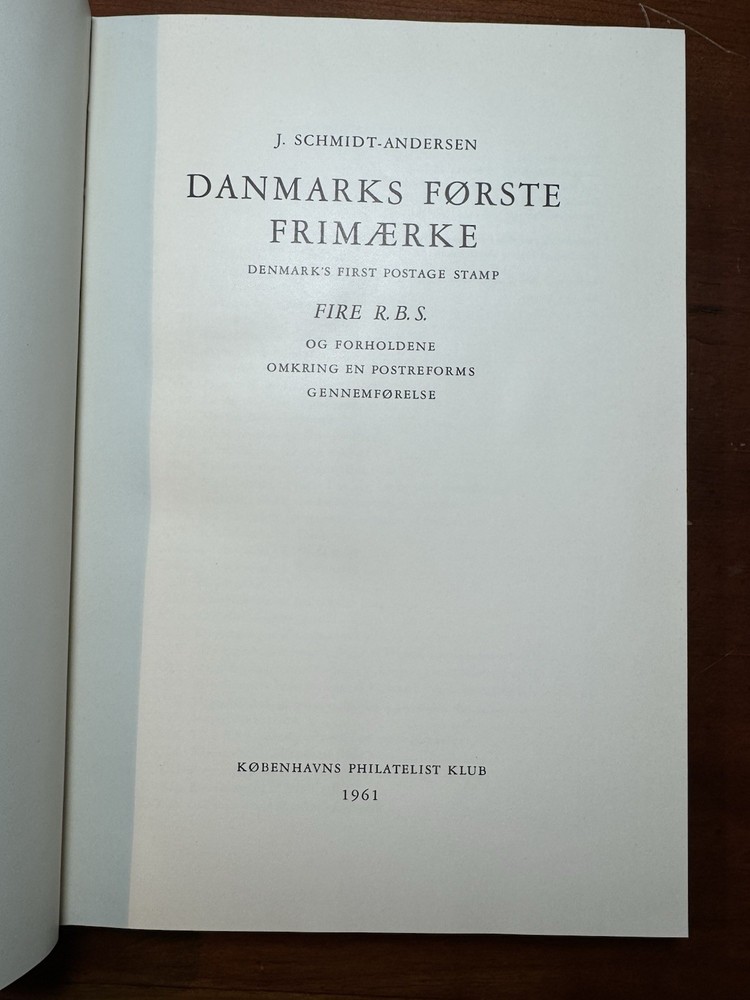 Denmark's First Issue, Specialized Stamp Handbook, J. Schmidt Andersen, 1961