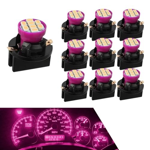 T10 LED Dashboard Bulb, 194 168 3020 8-SMD LED High Brightness 10 PCS Pink