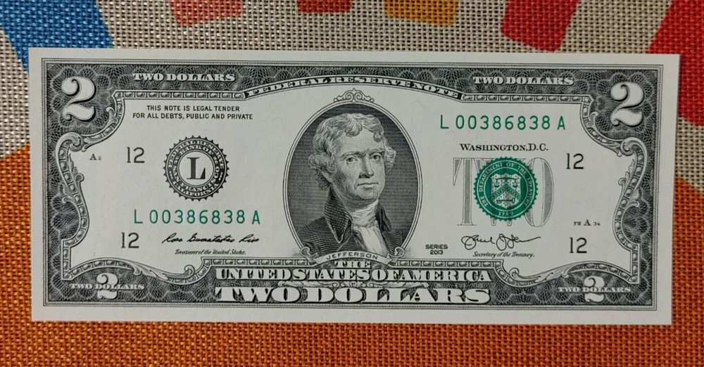 $2 Two Dollar Bill - 2013 - Uncirculated - BEP