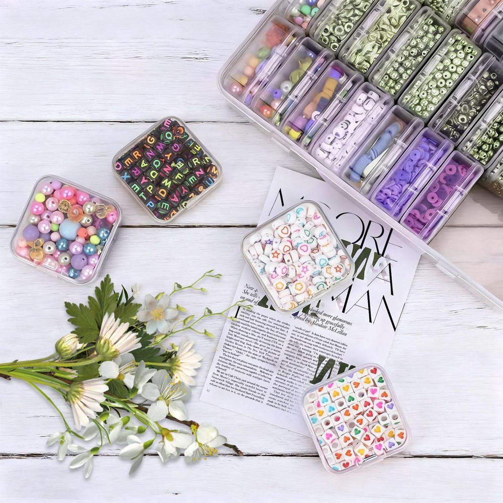 Bead Organizer Box, 62 Pcs Small Beads Organizers, With Classification Tags a...