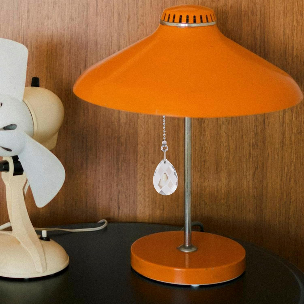 Crystal Ceiling Fan Pull Chain Set, 20-Inch Beaded Ball Chain Extender (Clear)