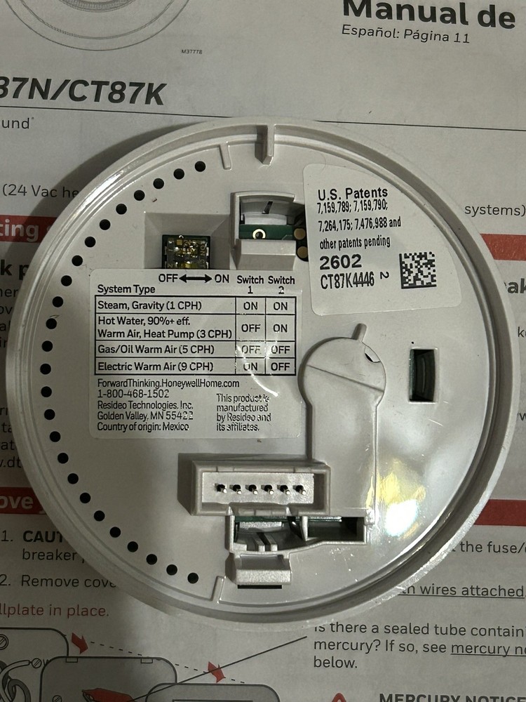 Honeywell CT87K Non- Programmable Thermostat - White