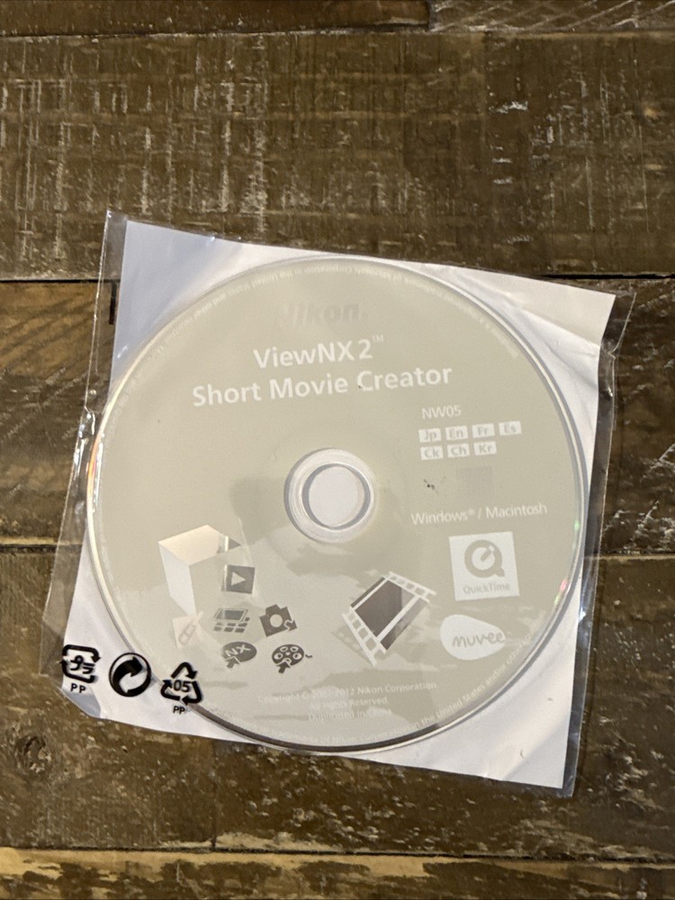 Nikon ViewNX2 Short Movie Creator PC Cd Rom