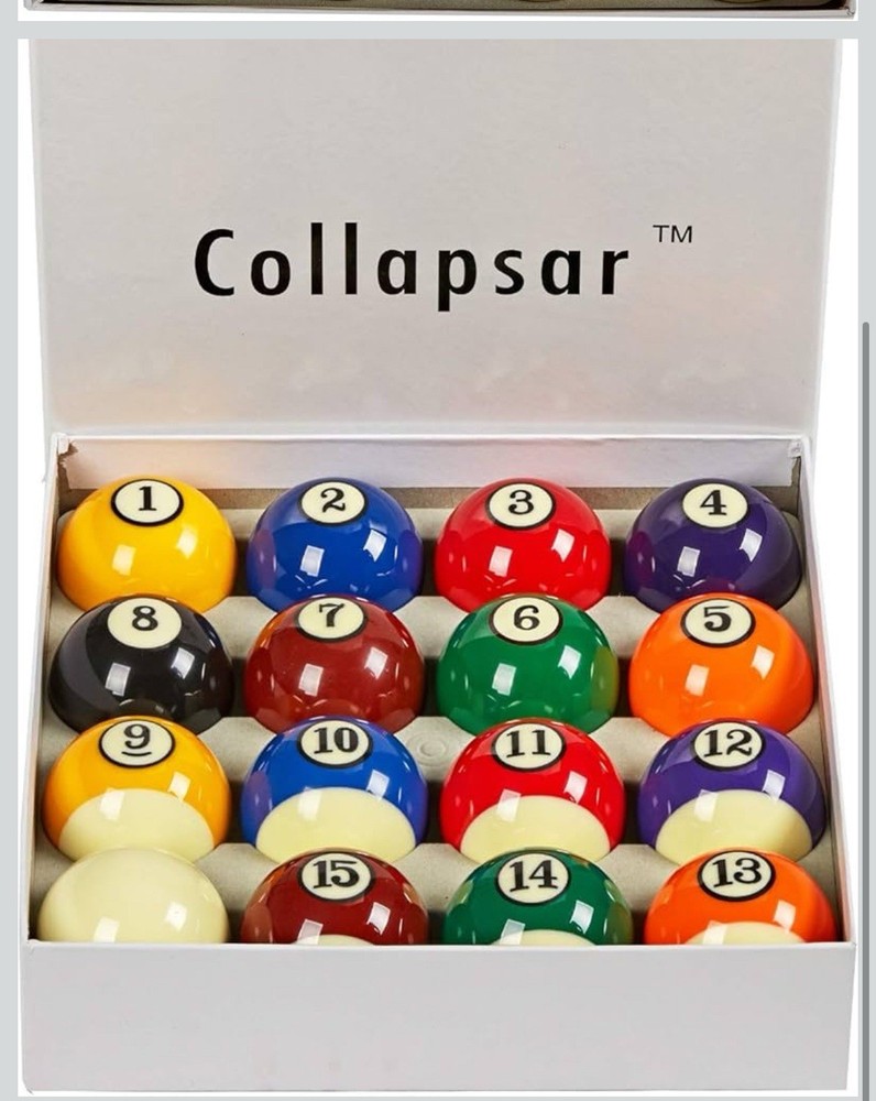 Collapsar AAA Grade Billiard Pool Ball Set, 2-1/4" Regulation Size & Weight Full