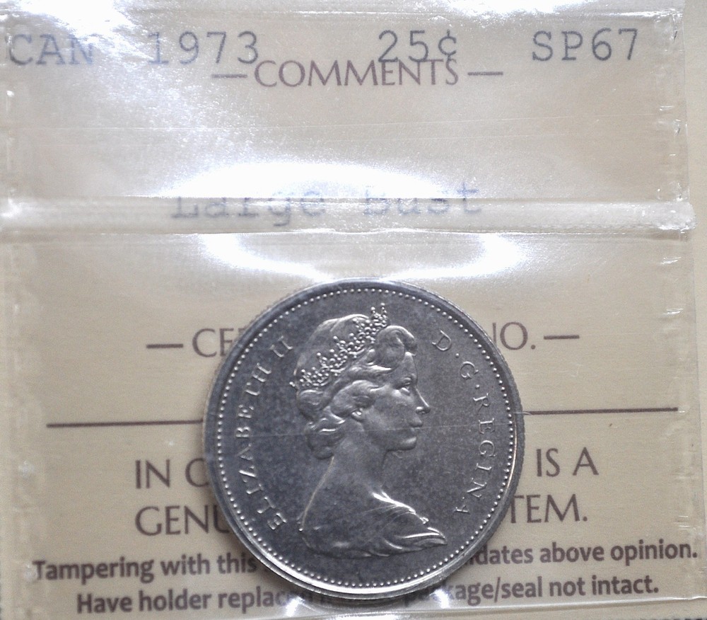 1973 LB Canada 25 cents ICCS graded SP-67