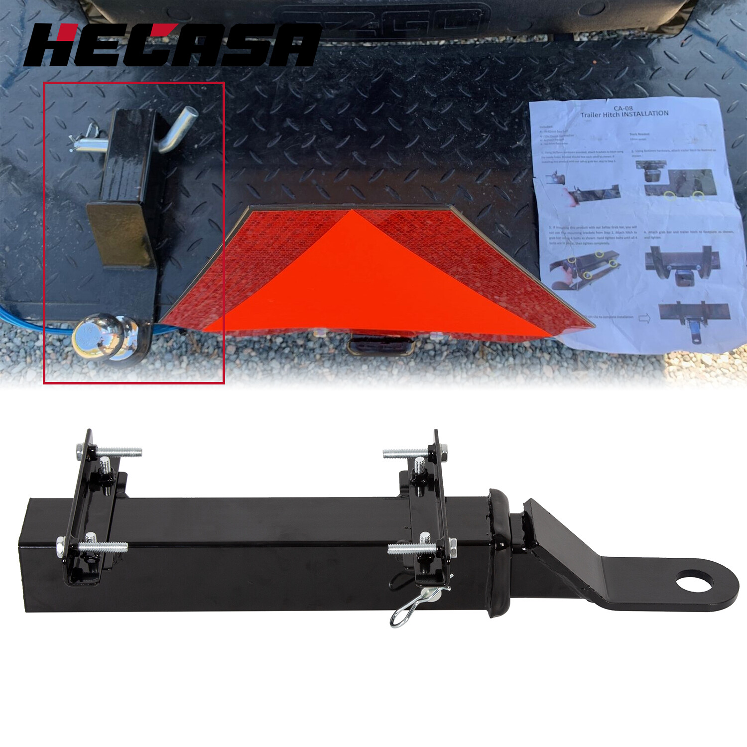 Golf Cart Trailer Hitch 2" Receiver Backseat Footrest For Club Car EZGO Yamaha