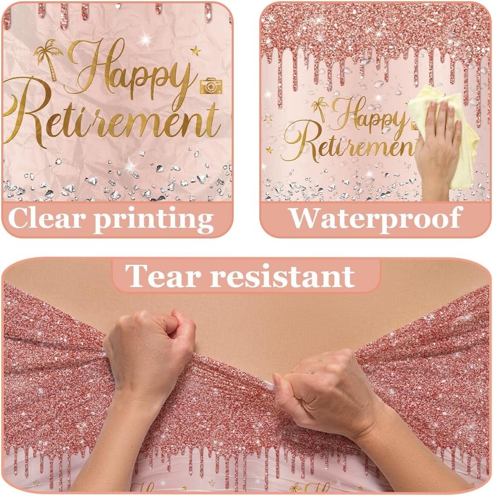 3pcs Happy Retirement Tablecloths Party
