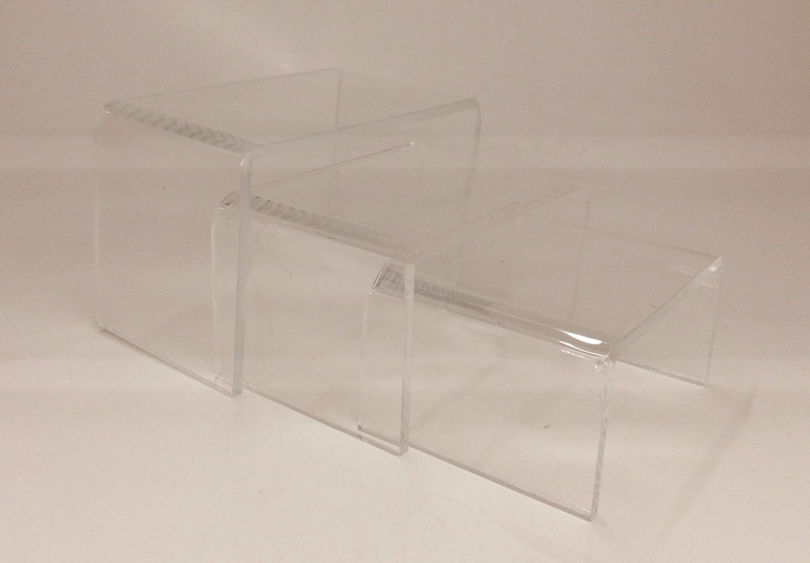 Small Clear Acrylic Display Risers: Set of 3