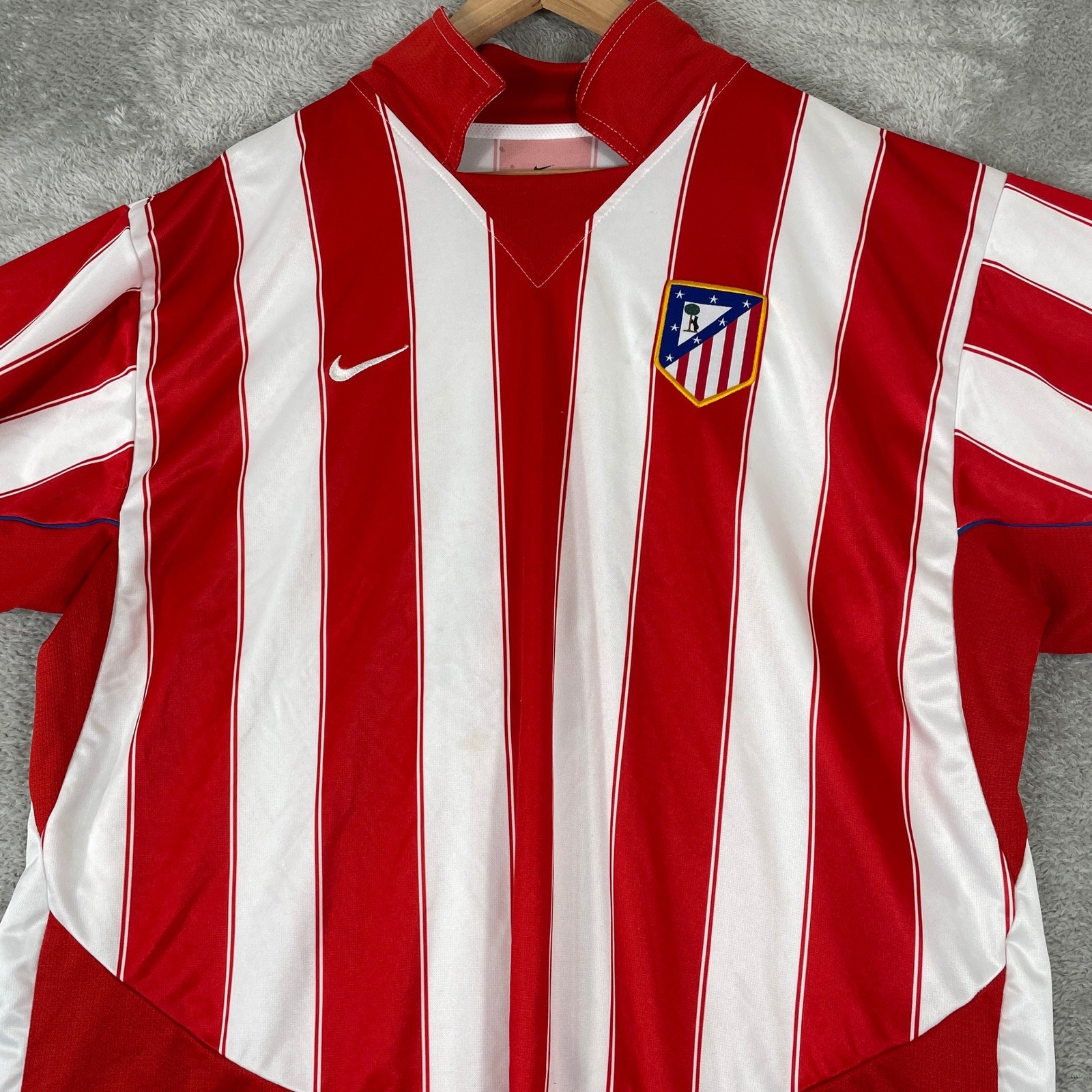 Vintage Nike Atletico Madrid Jersey Mens 2XL Red Barbosa Soccer Y2K 2004–05 Kit