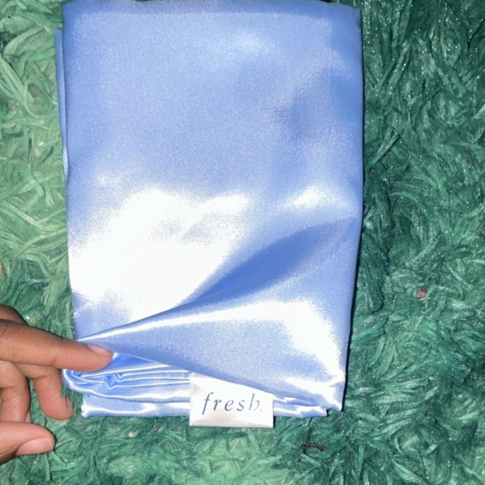 fresh. Light Blue Satin Solid Color Rectangular Pillowcase for Bedroom