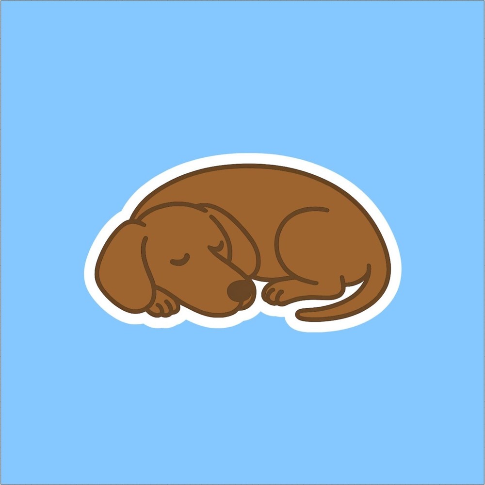 Dachshund Sleeping Sticker