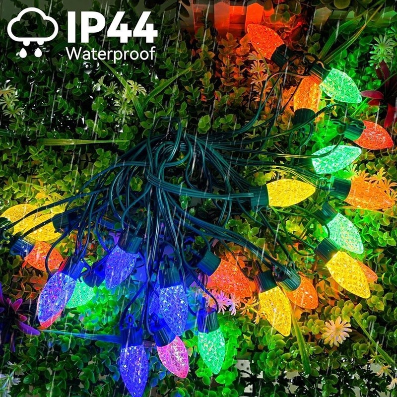 C9 Christmas Lights Outdoor LED String Lights Remote Control Timer 8 Modes New