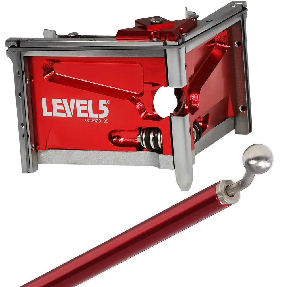 LEVEL5 Drywall Tools - 3.5" Corner Finisher (Angle Head) + 54" Handle | 4-534