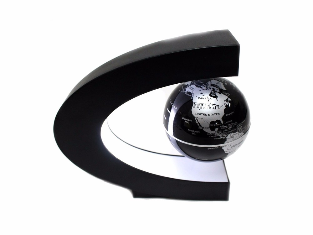 C Shape Magnetic Levitation Floating Globe With Light Desktop Display New