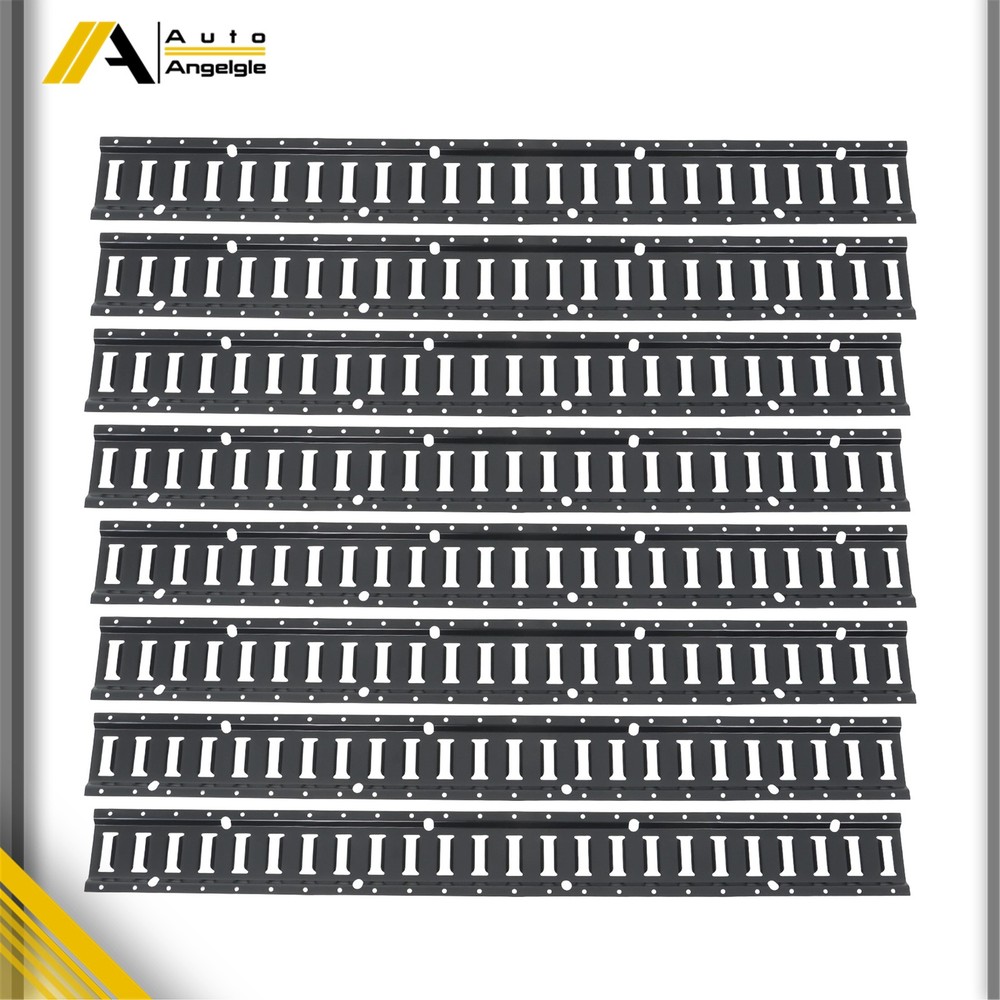 Powder Coated BLK E Track Kit 8 Pack 4' For Enclosed Cargo Trailer Van Tie Downs