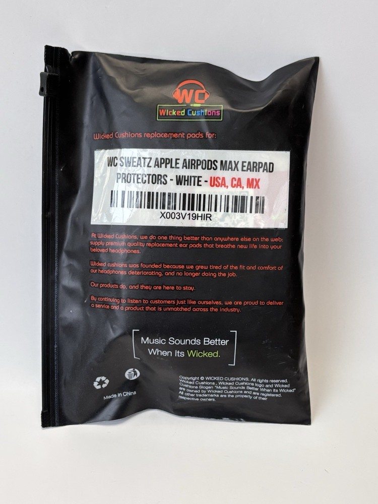 New WICKED CUSHIONS Sweatz, White, Earpad Protectors