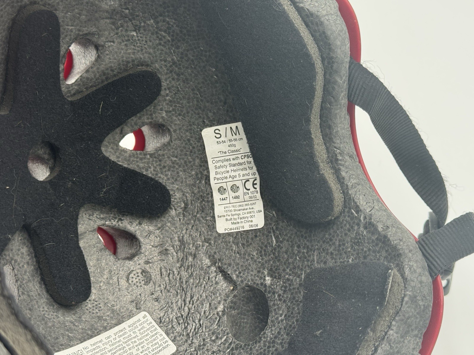 Pro-Tec "The Classic" Skate Red Skateboard Helmet Old School Size S/M 53-56 cm