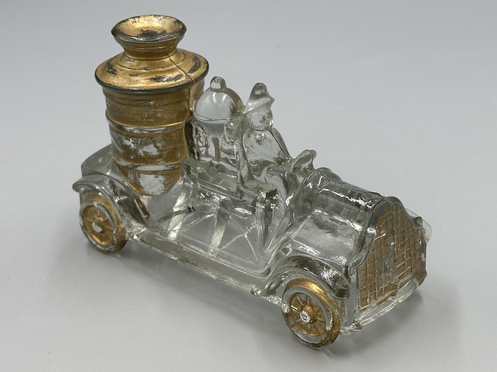 1920s FIRE ENGINE Large Boiler #2 GLASS CANDY CONTAINER Antique A&E 222