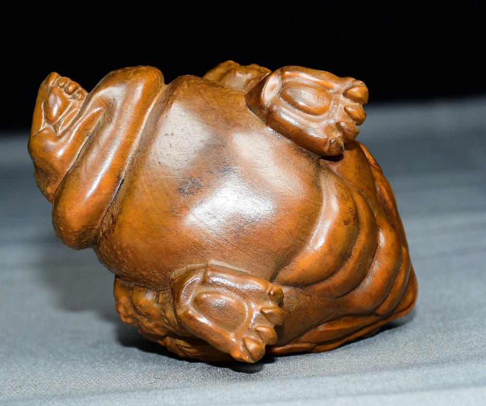 Exquisite Small Leaf Boxwood Golden Toad Handle