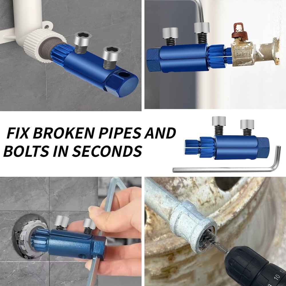 2PCS Broken Pipe Extractor Tool, Stripped Screw Extractor, Faucet Blue