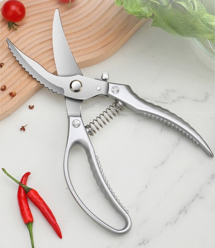 1PC strong kitchen scissors black titanium steel multi for chicken duck bones