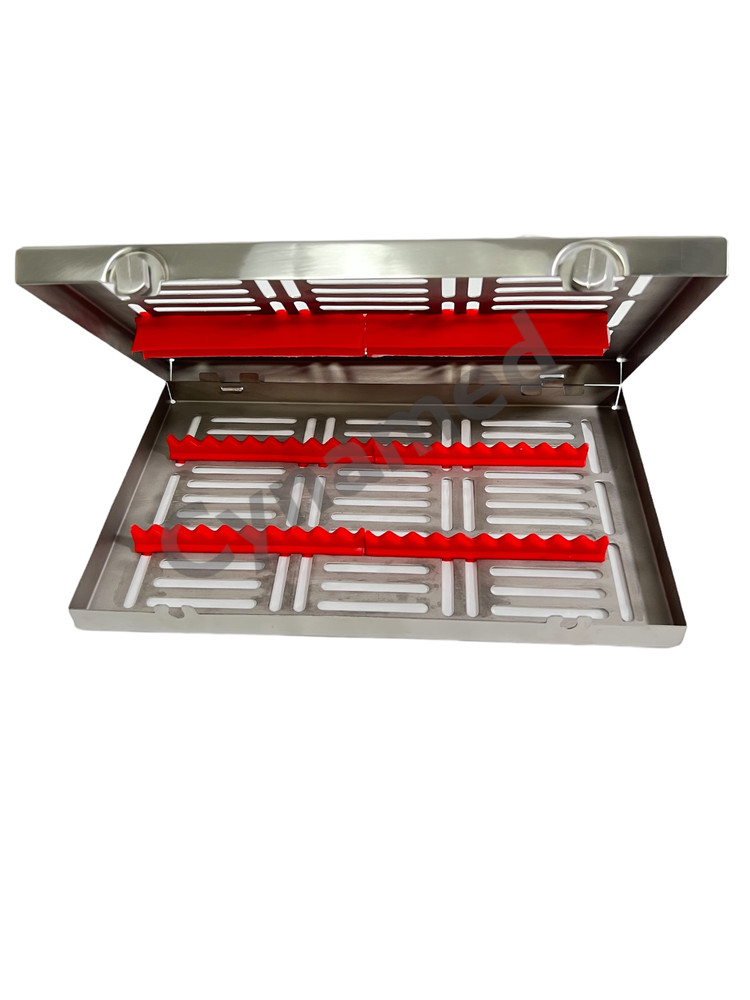 Sterilization Box with Detachable Lid & 2 Button Locks, Fits 20 Handpieces,Large
