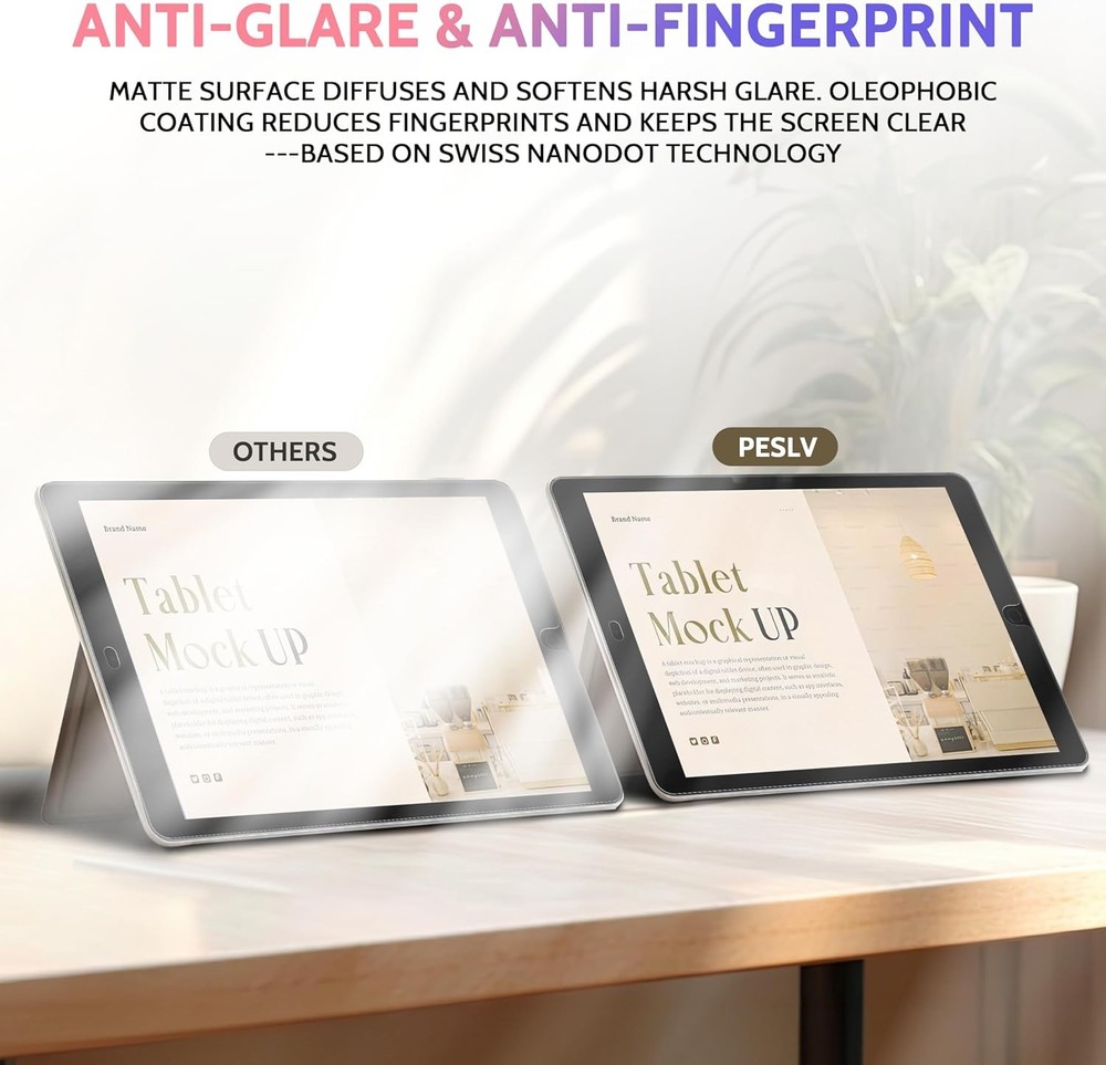 2 Pack Like Paper Screen Protector for iPad 10.2''(iPad 7/8/9th）, transparent