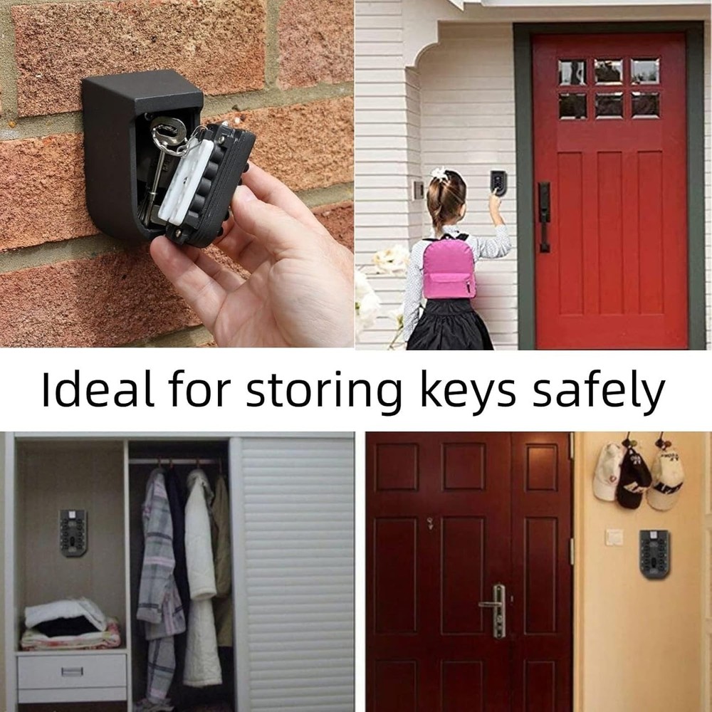 Secure Push Button Key Safe with Rubber Cover - Perfect for Outdoor Key Storage