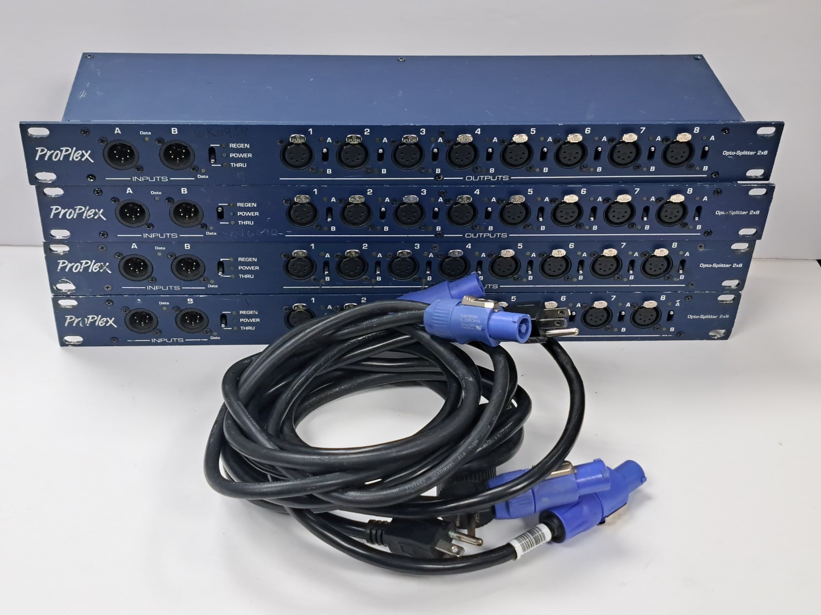 TMB ProPlex PPDDS285 DMX512 Opto-Splitter 2x8 2x 5-Pin XLR In 8x Out Rackmount