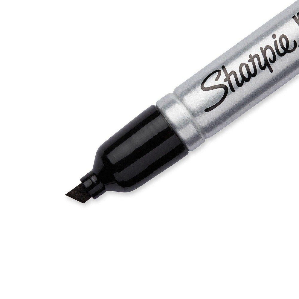 Sharpie - King Size Permanent Markers Chisel Tip Black - 12 Pack