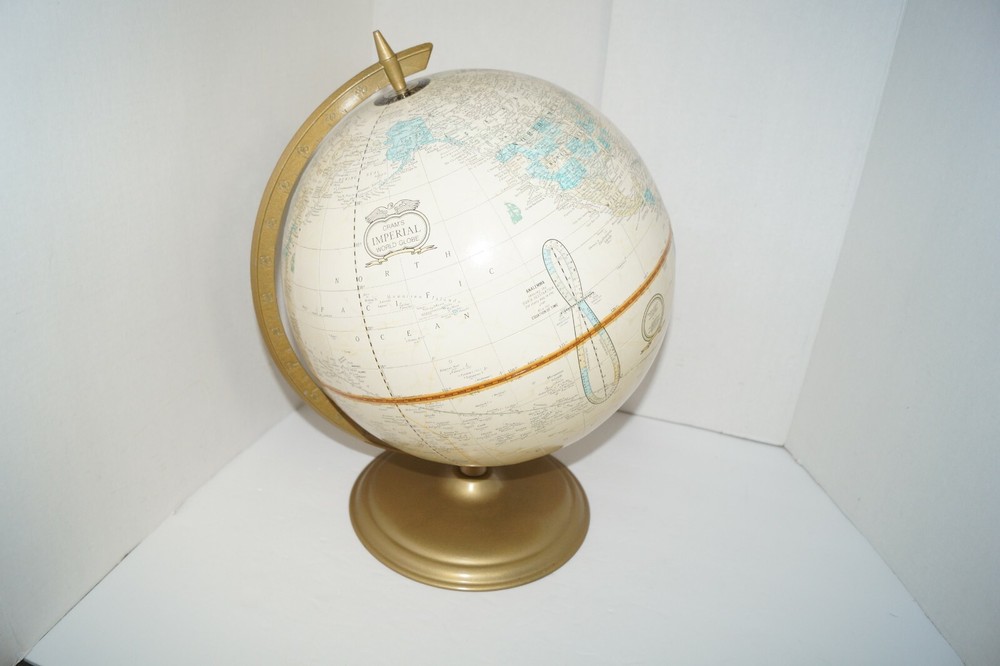 Vintage Cram's Imperial 12" World Globe EUC